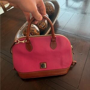 Dooney & Bourke Pink and Brown Satchel